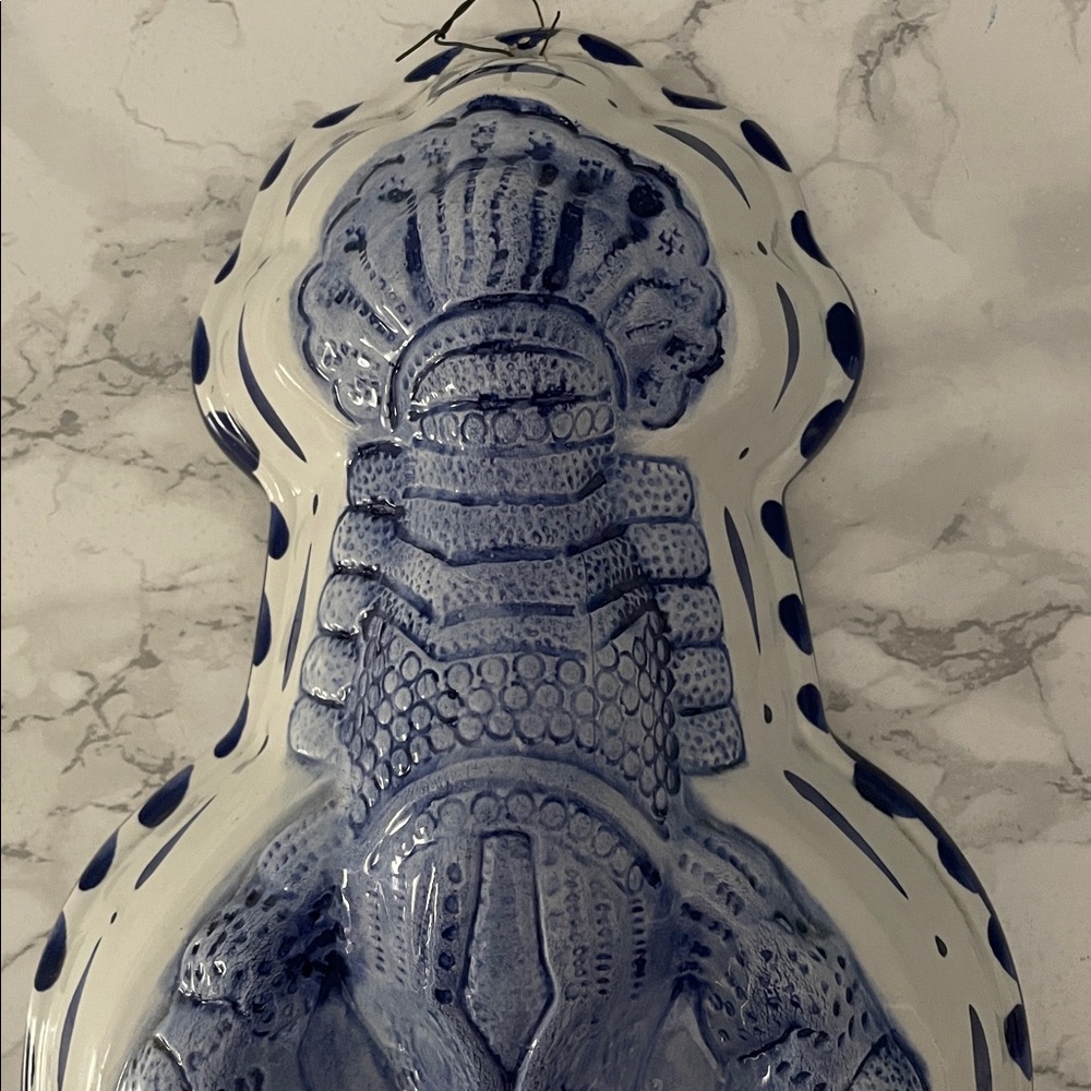 Vintage Large Blue Lobster Ceramic Decorative Hangable Mold ABC Bassano Italy - Picture 4 of 9